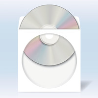 CD/DVD-Papierhüllen, weiß, mit Klebefläche 1000 Stück