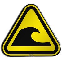 ISO Safety Sign - Warning , Tsunami hazard zone ,