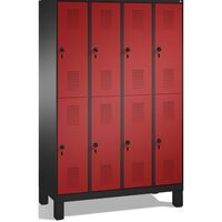 EVOLO cloakroom locker, double tier, with feet