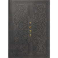 Buchkalender futura 2 A5 1 Woche/2 Seiten Kunstleder Trend Art Deco anthrazit 2025