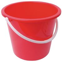 Jantex Round Bucket with Easy Grip Handle in Red Plastic - Capacity 10 L