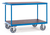fetra® Schwerer Tischwagen, 2 Ladeflächen 2000 x 800 mm, Siebdruckplatten, 1200 kg Tragkraft