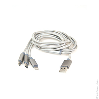 Unité(s) Câble de charge USB "3 en 1" USB vers Micro-USB / Type-C / Lightning iP
