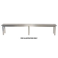 Aqua mezzo freestanding changing room bench - stainless steel, 3000mm width