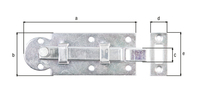 Fensterriegel,mit Knopf,gekröpft,mit Schließblech,disp.,Platte LxB 80x30 mm