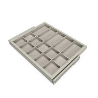 Emuca Kit de cajón organizador con bastidor de guías con cierre suave para armario, regulable, módulo 600mm, Gris piedra