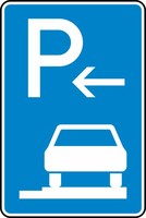 Verkehrszeichen VZ 315-66 Parken auf Gehwegen (Anfang), 900 x 600, 2mm flach, RA 1