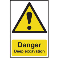 Scan 4103 Danger Deep Excavation - PVC 400 x 600mm