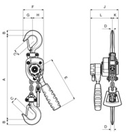 SPARTEX 853825 RATCHET LEVER HOIST G-HAND SWL KG 250