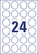 Runde Etiketten, A4, Ø 40 mm, 10 Bogen/240 Etiketten, weiß