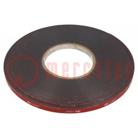 Tape: fixing; W: 9mm; L: 33m; Thk: 600um; acrylic; 93°C,max.149°C