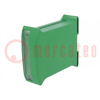 Enclosure: for DIN rail mounting; Y: 101mm; X: 35mm; Z: 120mm; green