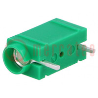 Connector: 4mm banana; socket; 10A; 250VDC; green; silver plated