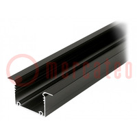 Profil für LED Module; schwarz; L: 1m; PHIL; Aluminium; anodisiert