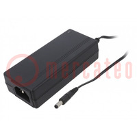 Power supply: switched-mode; 12VDC; 5A; Out: 5,5/2,5; 60W; -5÷40°C