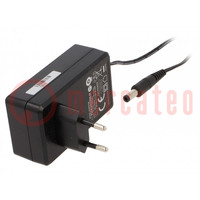 Power supply: switched-mode; mains,plug; 24VDC; 1.5A; 36W; Plug: EU