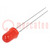 LED; 5mm; rouge; 40mcd; 60°; Front: convexe; 2÷2,5V; Nb sorties: 2