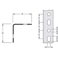 Winkelpfosten mit angewinkelter Fußplatte "WR" - H 2300 mm, Zink