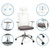 Bürostuhl / Drehstuhl ASPEN WHITE PRO Netzstoff transparent / Sitz Stoff grau hjh OFFICE