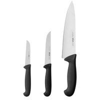 Messer-Set Messina 3-teilig; Klingenlänge 20 cm, 33 cm (L); schwarz/silber
