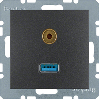 Berker USB/3,5 mm Audio Steckdose S.1/B.3/B.7 anthrazit, matt