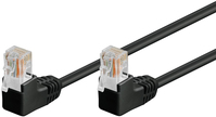 Goobay CAT 5e Patch Cable 2x 90° Angled, U/UTP, black, 10 m