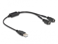DeLOCK 61061 PS/2-kabel 0,43 m 2x 6-p Mini-DIN USB A Zwart