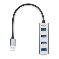 Rocstor Y10A270-A1 interface hub USB 3.2 Gen 1 (3.1 Gen 1) Type-A Aluminium, Grey