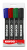 Kores M20943 permanente marker Zwart, Blauw, Groen, Rood 4 stuk(s)