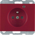 Berker Steckdose mit Schutzkontaktstift, Kontroll-LED u. erh.BS K.1 rot, glänzend