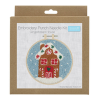 Punch Needle Kit: Floss and Hoop: Christmas: Gingerbread House