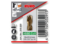 RUKO 215030 Spiralbohrer DIN 338 3,0 mm HSS-Co
