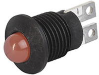 LED-Signalleuchte, 24 V (DC), rot, 10 mcd, Einbau-Ø 8.4 mm, RM 4 mm, LED Anzahl: