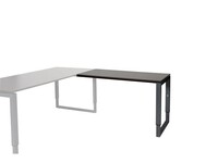 Stretto Plus Verstelbare Aanbouwtafel, 120 x 60 cm, Logan Eiken, Zwart