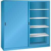 Sliding door cupboard with solid panel doors