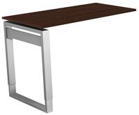 Anbau-Schreibtisch, BxTxH 1000x600x680-820 mm, Kufen-Gestellalusilber, Schwebepl