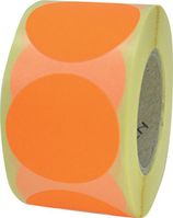 Papieretiketten - Fluoreszierend-Orange, 3.8 cm, Papier, Selbstklebend, Rund