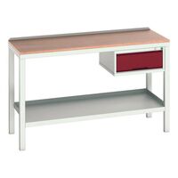 Bott heavy duty welded workbenches with multiplex worktop and red drawer