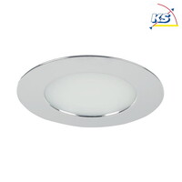 LED Einbau-Downlight für Möbel und Holzwerkstoffe, IP44, rund, 12V DC, 7.5W 3000K 525lm 60°, Chrom