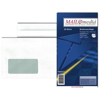 Briefumschlag Kompakt, 125 x 229 mm, selbstklebend, weiß, 75 g/m², mit Fenster,