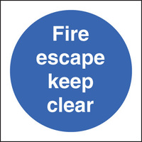 SPARTEX 21605U FIRE ESCAPE KEEP CLEAR (100X100MM)S/A VINYL