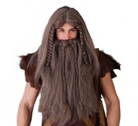 Peluca y barba de Vikingo T.Universal