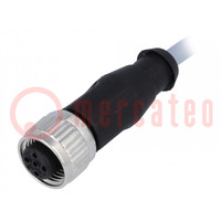 Connector: M12; stekker; PIN: 3; vrouwelijk; 1,5m; Isolatie: PVC