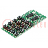 Click board; prototype board; Comp: HC165AG; 16-button keypad