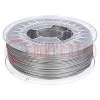 Filament: PLA; 1,75mm; zilver; 195°C; 1kg