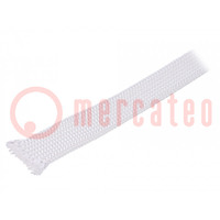 Insulating tube; silica fiber; white; max.1050°C; Øint: 6mm; L: 10m