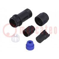 Connector: circular; plug; female; PIN: 10; w/o contacts; for cable