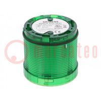 Señalizador: luminosa; LED; verde; 24VDC; 24VAC; IP65; Ø70x65,5mm