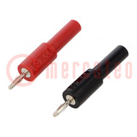 Adapter; 2mm banana; 36A; 70VDC; red and black; plug-in; 4mm; 2pcs.