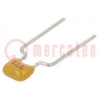 Condensador: cerámico; 2,2nF; 100V; X7R; ±10%; THT; 5mm